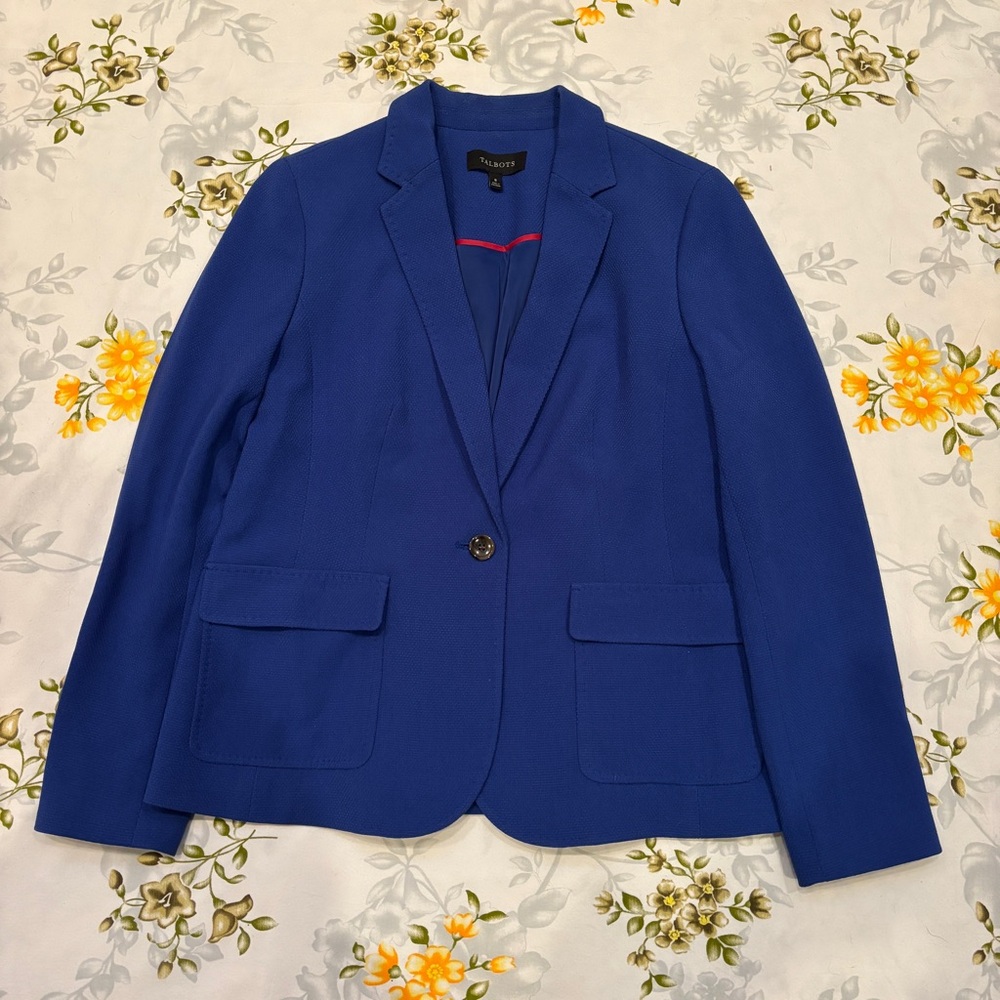 Talbots Size 8 Cobalt Blue Blazer